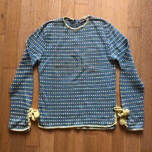 Vintage Womens Evan Picone Pastel Sweater Cardigan Blue Yellow Pullover